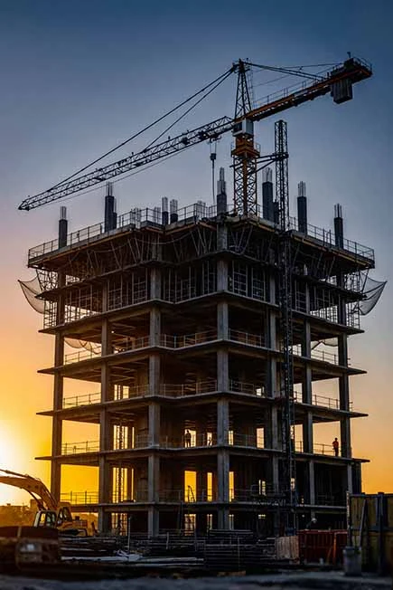 construction-high-rise-building-sunset